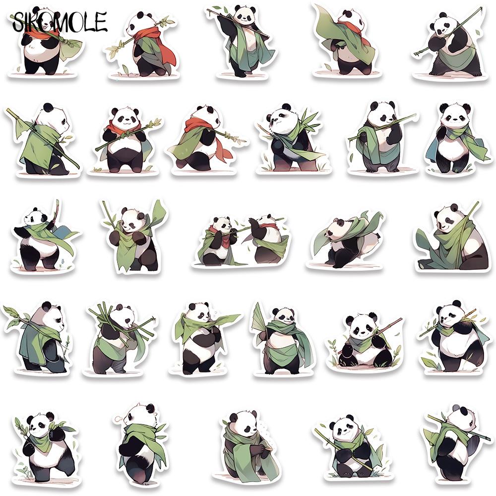 10/30/54PCS Cartoon Panda Hero Anime Stickers Bamboo Animals DIY Suitcase Skateboard Laptop Luggage Kid Graffiti Sticker Decals