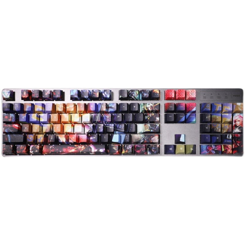 108 Keys LOL Keycap PBT Dye Subbed Keycaps Cartoon Anime Gaming Key Caps Cherry Profile For ANSI 61 87 104 108 Layouts