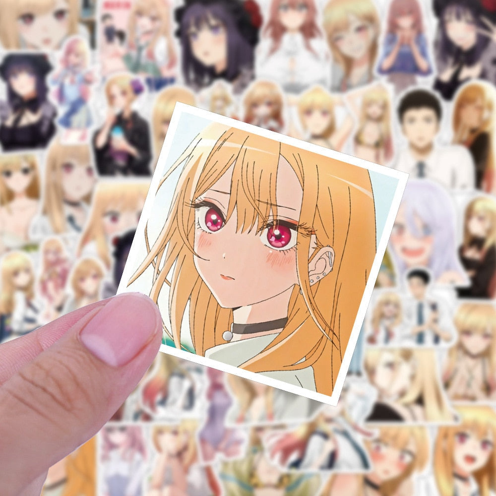 50Pcs My Dress-Up Darling Stickers | My Dress-Up Darling Graffiti Stickers | Waterproof Car Sticker for otaku and anime fans.