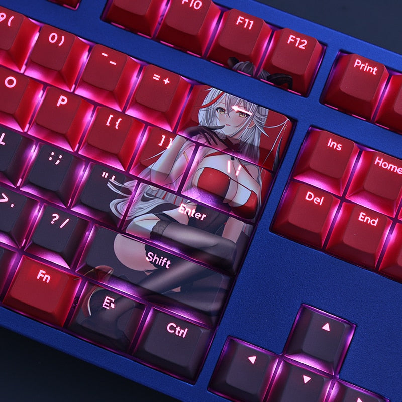 108 Keys/set Azur Lane KMS Agir Keycap PBT Dye Sub Backlit KeycapsCartoon Anime Gaming Key Caps For ANSI 61 87 104 108 Keyboards