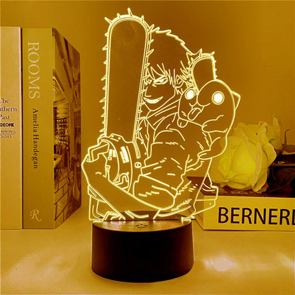 3D Led Night Lamp Anime Chainsaw Man Aki Hayakawa for Bedroom Decor Kids Birthday Gift Manga Chainsaw Man figure lamp Bedside