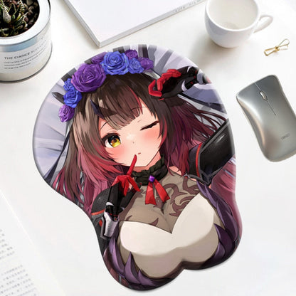 Hololive Roboco-san Boobs Mousepad with Wrist Rest Mouse Pad Cute Anime 3D Oppai Silicone Gel Gaming Big Breast Desk Mat