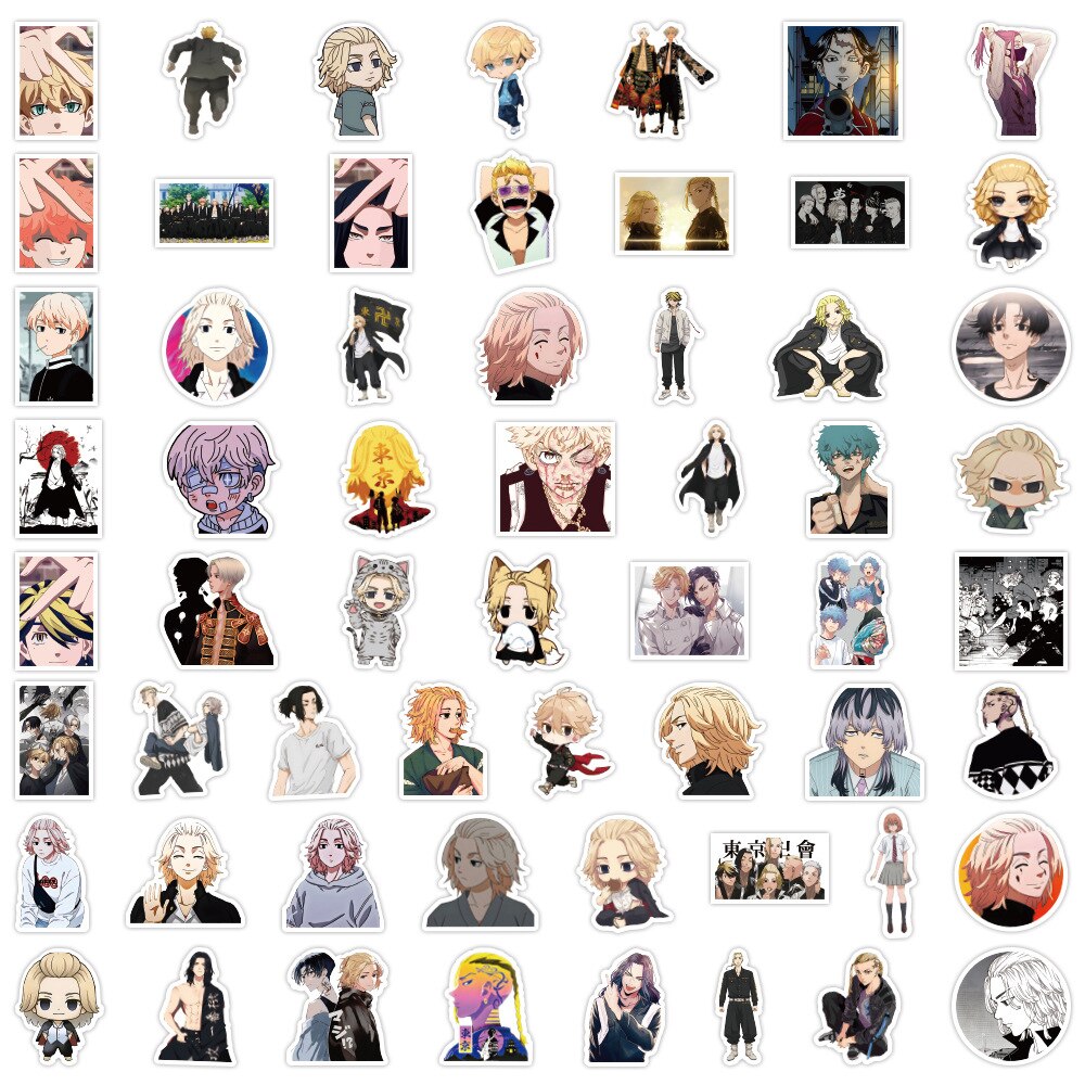 10/30/60PCS Tokyo Revengers Anime Stickers DIY Laptop Phone Notebook Bicycle Skateboard Graffiti Stickers Decals Kids Toy Gift