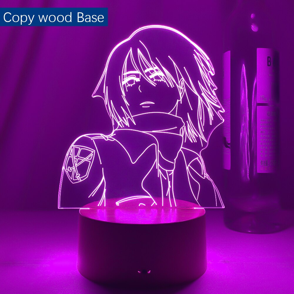 New Led Night Light Anime Attack on Titan Mikasa Ackerman Lamp for Room Decor Light Cool Birthday Gift Bedside Desk Lamp Battery