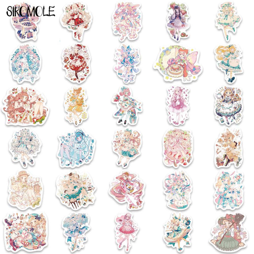 10/30/60PCS Cartoon Bivariate Girl Anime Stickers Kawaii DIY Toy Car Skateboard Diary Laptop Decal Pegatinas Graffiti Sticker F5