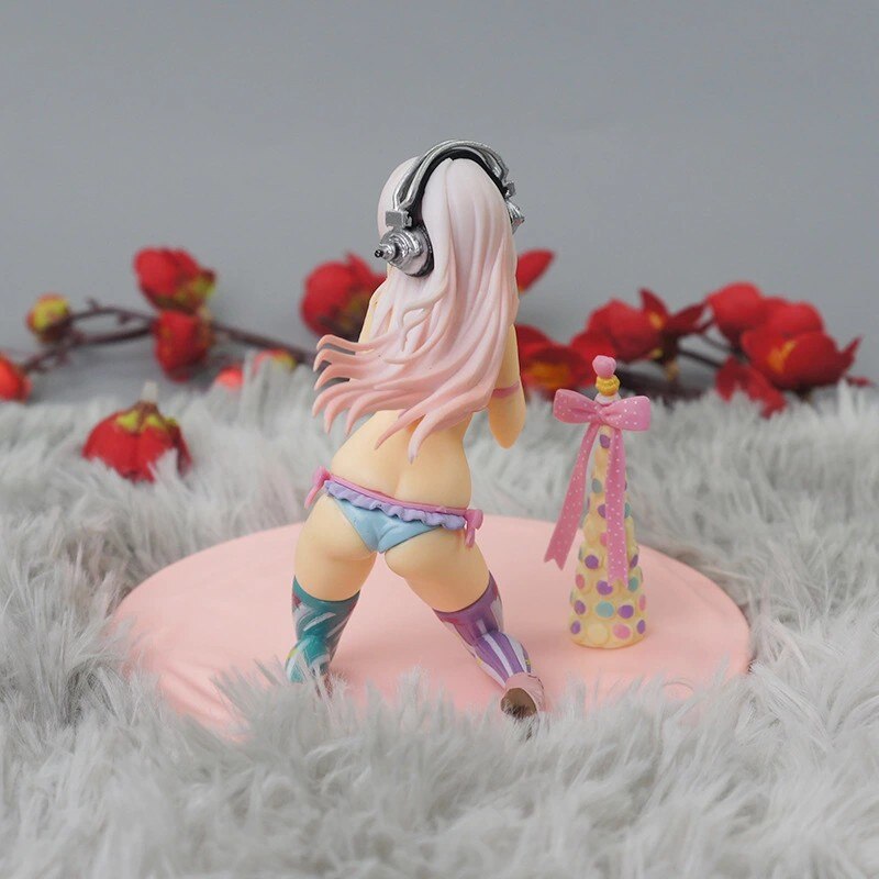 Japan SUPERSONICO Anime Figure Sexy Swimsuit Colorful Candy Kawaii Doll Kneeling PVC 13CM Desktop Collection Decorative Gift Toy