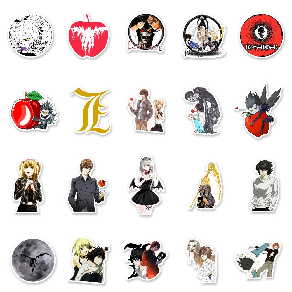 50pcs Anime DEATH NOTE Graffiti Stickers | For Laptop Luggage Motorcycle Skateboard Decal Stickers