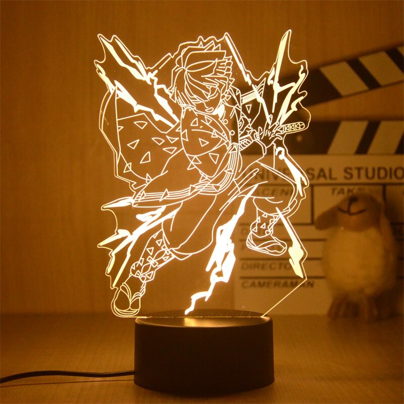 Anime Demon Slayer Figure 3D LED Night Light Kocho Kanae Figures Lamp for Bedroom Decor Child Kids Birthday Gift Warm light