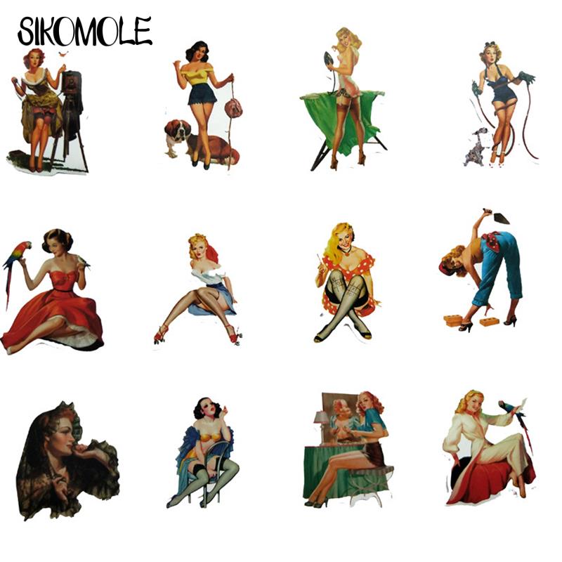 10/30/50pcs Cartoon Europe And America Retro Girl Pin Up Girl Sticker DIY Toys Ablum Diary Scrapbooking Label Decals Sticker F5