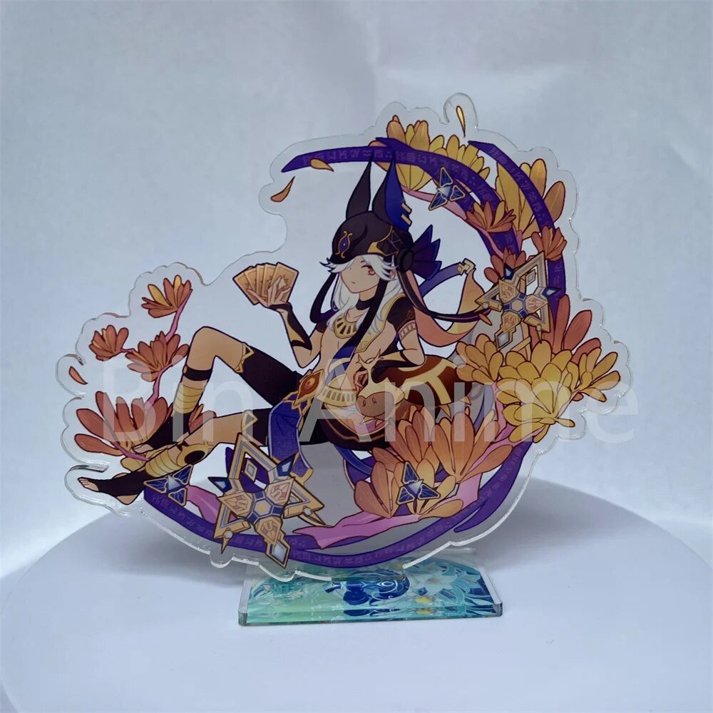 Anime Figure Genshin Impact Scaramouche Zhongli Hutao Xiao Kaeya Acrylic Stand Model Plate Desk Decor Standing Sign Fans Gifts