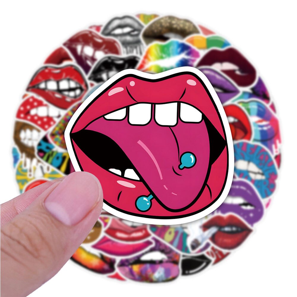 10/30/50PCS Sexy Lips Stickers Aesthetic Graffiti Decals DIY Laptop Notebook Phone Suitcase Cartoon PVC Sticker Classic Toy Gift