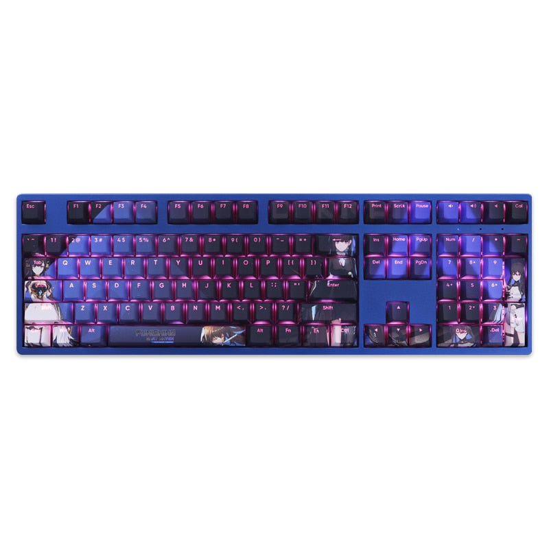 108 Keys/set GRAY RAVEN PUNISHI Selena Keycap PBT Dye Sub Backlit Keycaps Cartoon Anime Gaming Key Caps For ANSI 61 87 104 108