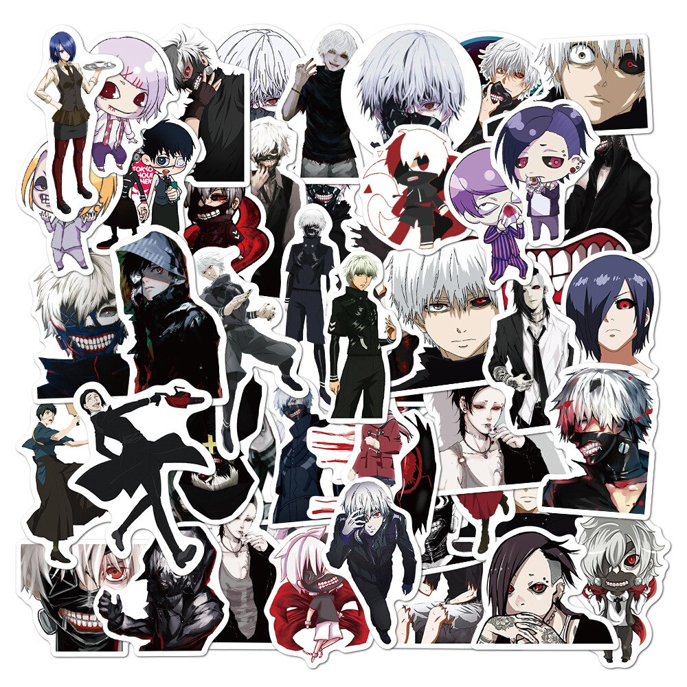 10/50 Pcs Japan Anime Tokyo Ghoul Graffiti Sticker Decoration For Wall Backpack Refrigerator Pencil Case Thin Waterproof Sticker