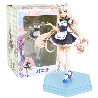 Game NEKOPARA Vanilla Chocolate Anime Figure 18CM PVC Kawaii Maid Model Static Figure Toys for Children Desktop Gift Ornament