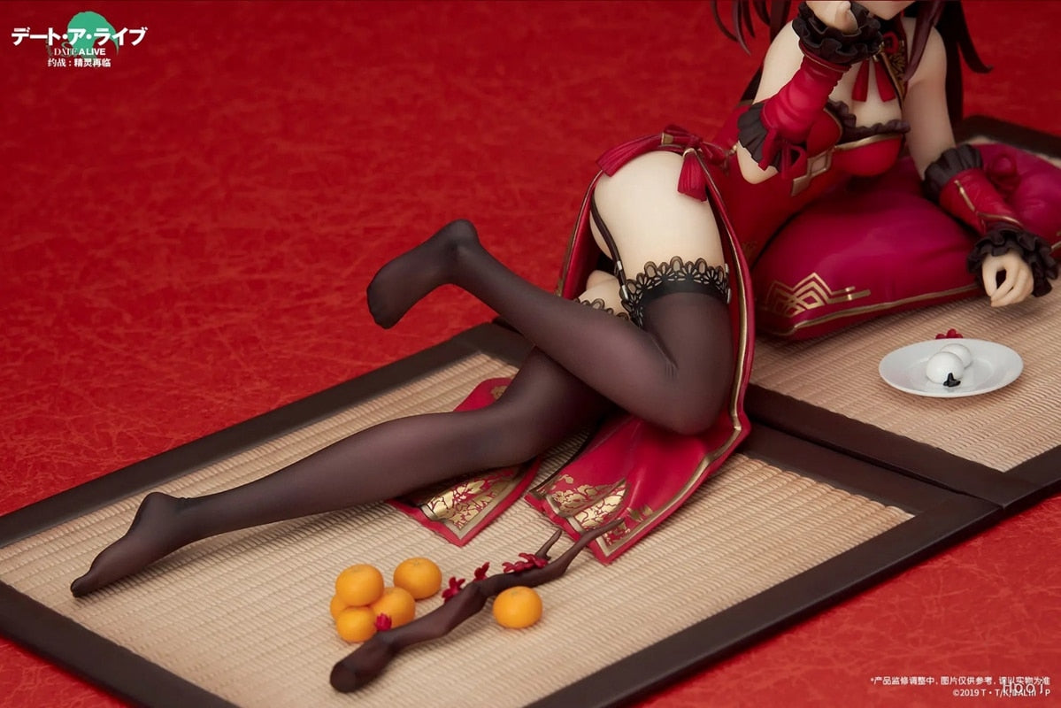 8CM Anime Figure Tokisaki Kurumi Japanese DATE A LIVE Sexy Cheongsam Lying Down Model Doll Toy Gift Collect Boxed Ornaments PVC