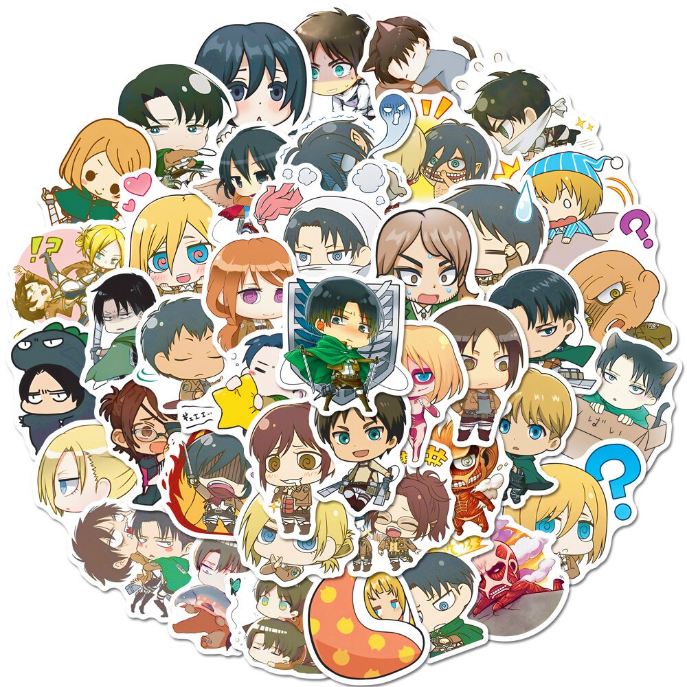 10/30/50pcs Kawaii Anime Attack On Titan The Final Season Stickers Shingeki No Kyojin Cartoon Decals DIY Cool Sticker for Kids