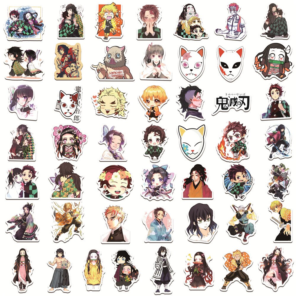 10/30/50PCS Anime Demon Slayer Stickers Graffiti Decals Waterproof DIY Laptop Luggage Fridge Skateboard Sticker Classic Toy Gift