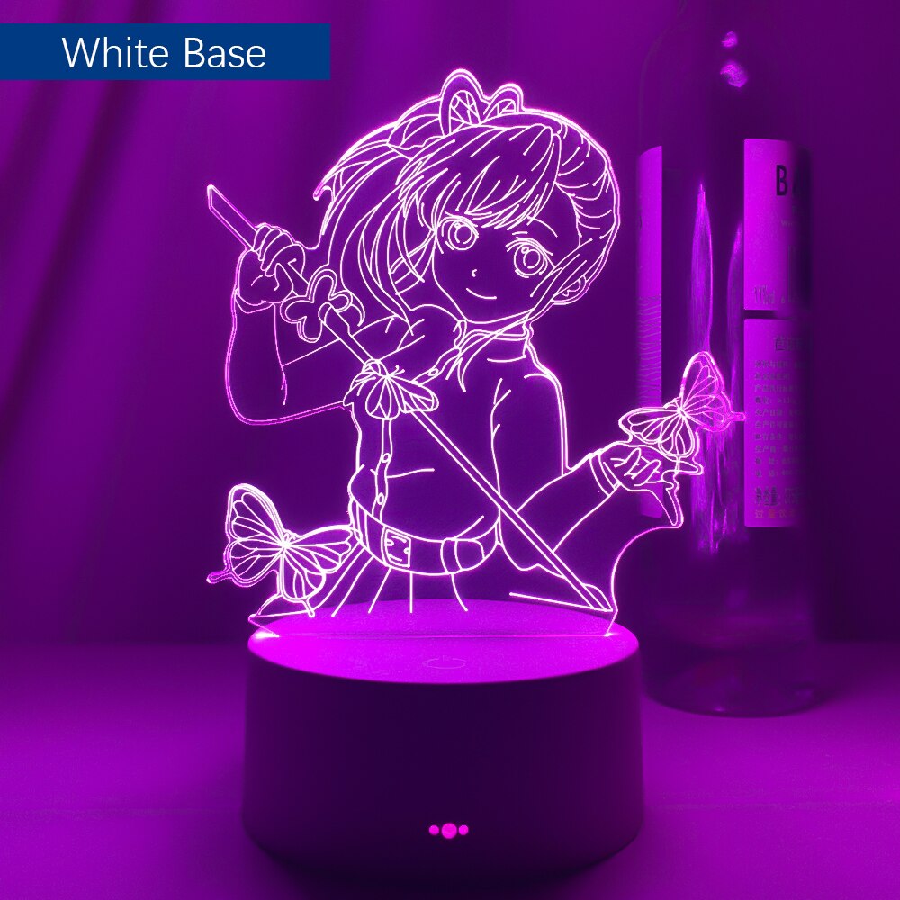 Anime Demon Slayer Tsuyuri Kanawo Figure Led Night Light for Girls Room Decor Nightlight Kimetsu No Yaiba Gift Table 3d Lamp