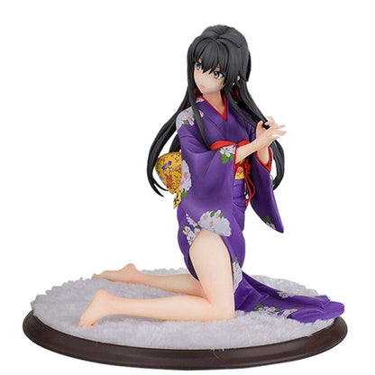 Japanese Anime Figure Yukinoshita Yukino Sexy Kimono Kneeling 12CM Doll Model Desktop Static Collection Gift Ornament Toys