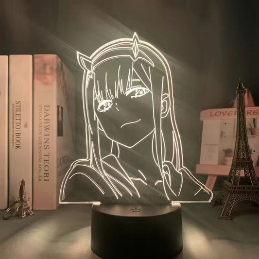 Darling In The Franxx Anime Figure 3D LED Lamps Zero Two 02 HIRO Warm light Night Lights Gift For Friend Bedroom Decoration