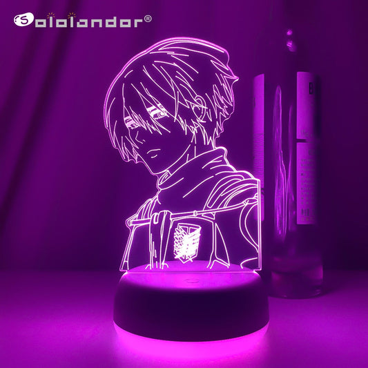 Anime Lamp Attack on Titan 4 Mikasa Ackerman Figure for Bedroom Decor Night Light Kids Birthday Gift Shingeki No Kyojin 3d Light