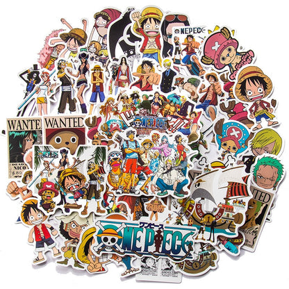 50/100Pcs One Piece Luffy Stickers Anime Sticker |Onepiece Anime Stickers for Notebook Motorcycle Skateboard Computer