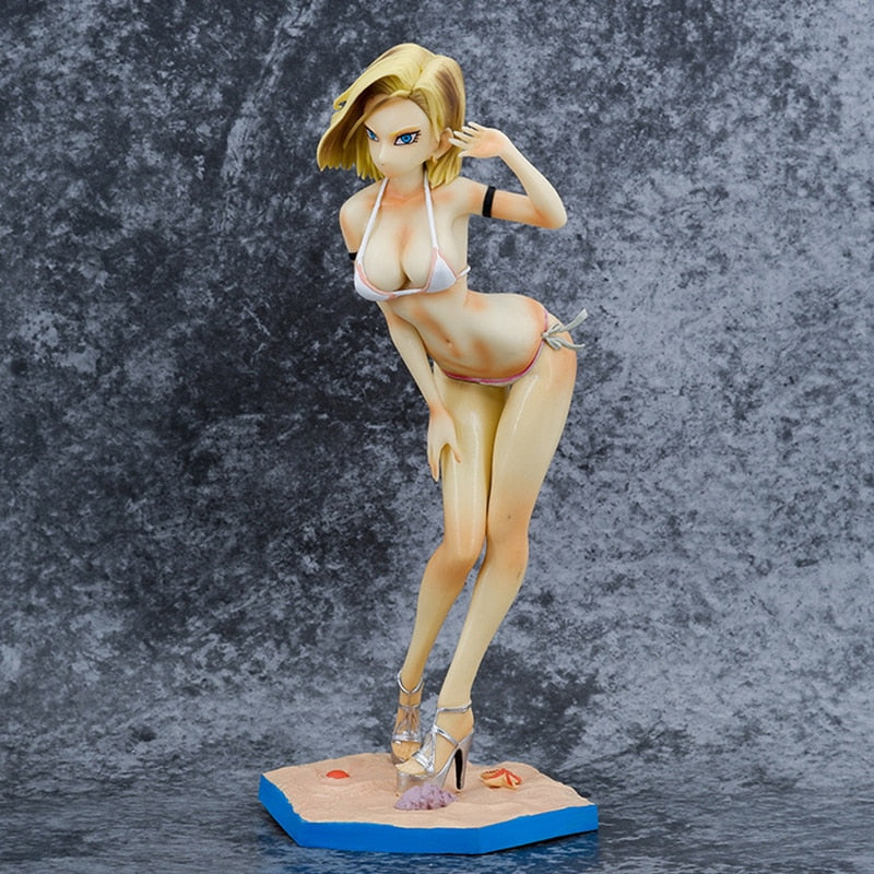 27cm Anime Dragon Ball Z Action Figure Lazuli Android 18 Bikini Swimsuit Sexy Girl Figurine PVC Collectible Model Toy Kid Gift