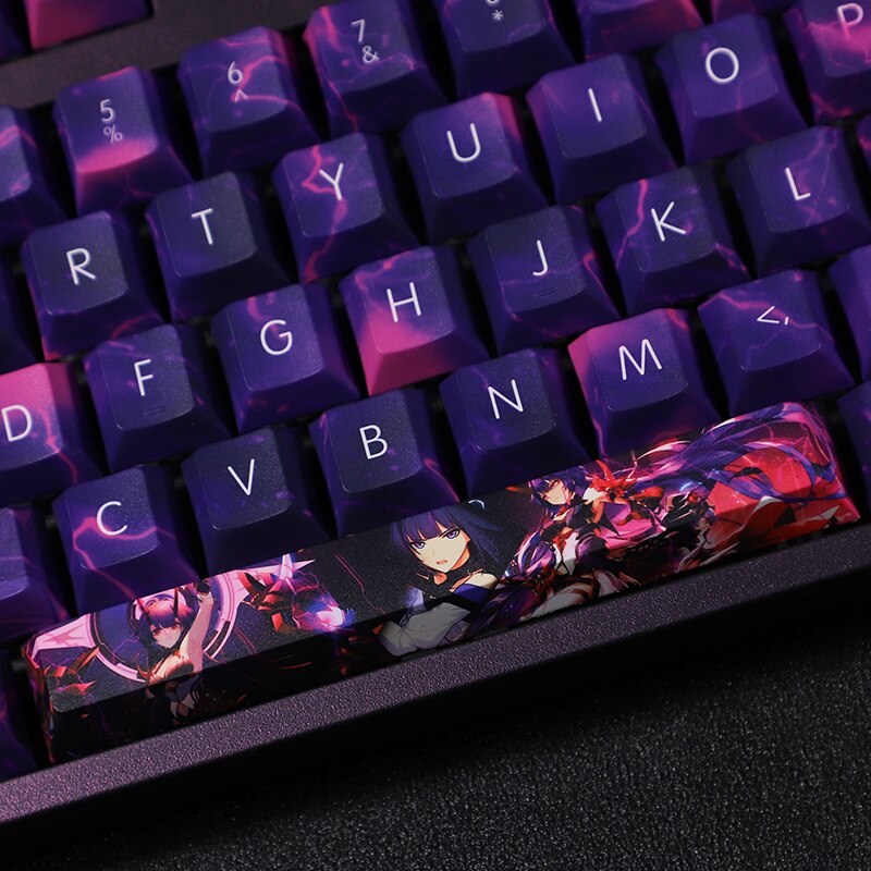 108 Keys/set PBT Dye Subbed Keycaps Cartoon Anime Gaming Key Caps Cherry Profile Keycap For Honkai Impact 3 Raiden Mei