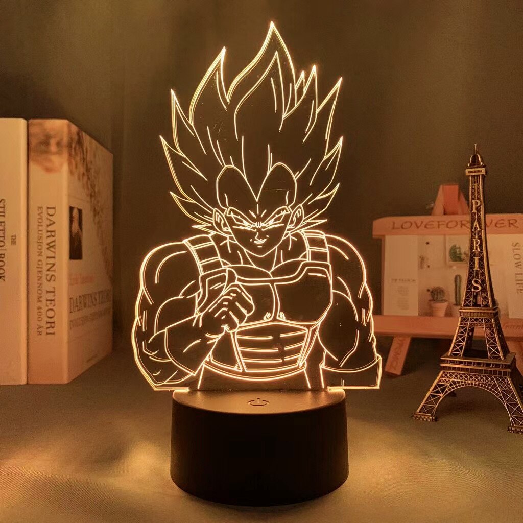 Dragon Ball Z 3D LED Night Light Anime Super Saiyan Son Goku Vegeta Night Table Lamp Toys for Kids Xmas Gift