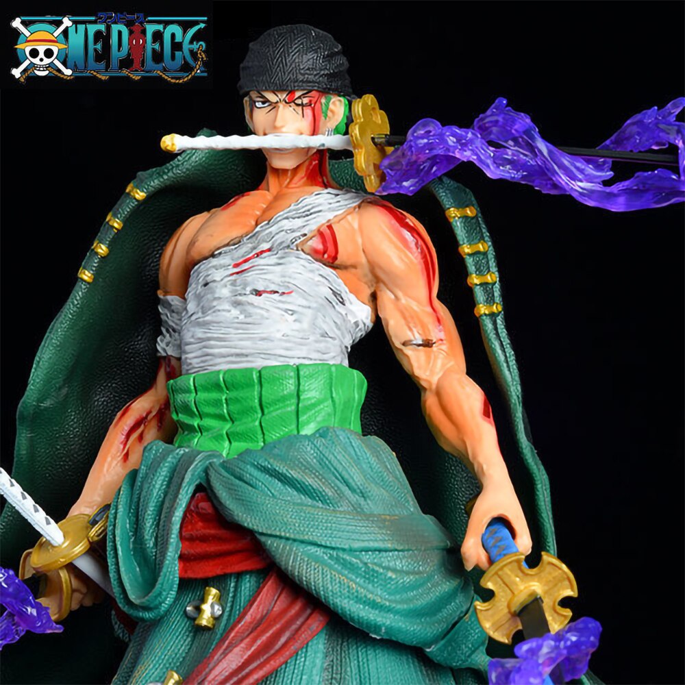 34CM Roronoa Zoro Collectible Figurine One Piece Anime Figure Manga Assemble Model Cartoon Doll Adult Children Kids Boy Toy Gift