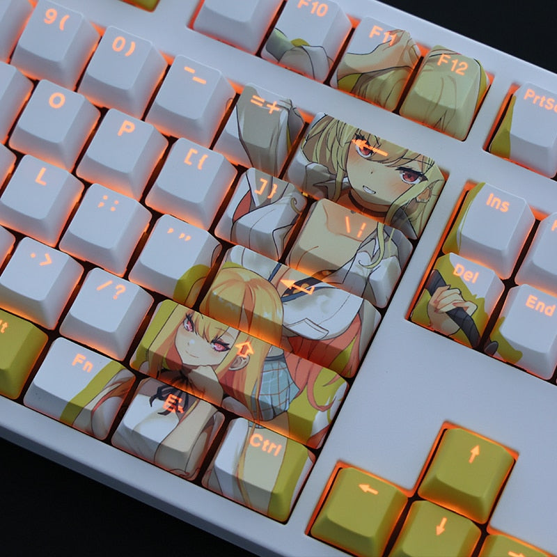 108 Keys PBT Dye Subbed Keycaps Cartoon Anime Gaming Key Caps OEM Profile Backlit Keycap For My Dress-Up Darling Kitagawa Marin