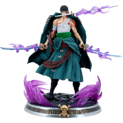 34CM Roronoa Zoro Collectible Figurine One Piece Anime Figure Manga Assemble Model Cartoon Doll Adult Children Kids Boy Toy Gift