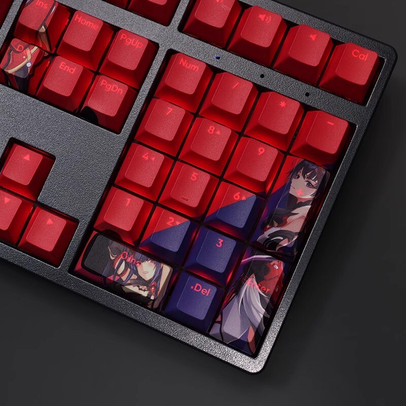 108 Keys/set Honkai Impact 3 Herrscher Of Thunder PBT Dye Subbed Backlit Keycaps Anime Gaming Key Caps For 61 87 104 108 Layout