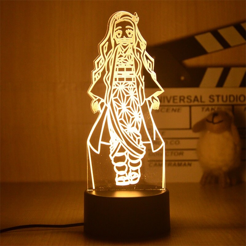 Anime Demon Slayer Figure 3D LED Night Light Kocho Kanae Figures Lamp for Bedroom Decor Child Kids Birthday Gift Warm light