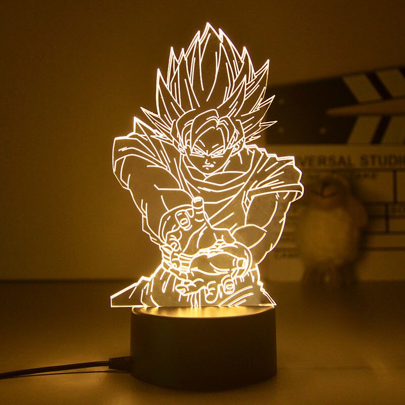 Dragon Ball Z Figure LED Night Light Vegeta Super Saiyan 3D Lamp Figure Goku Jiren Broly Warm white Table Lamp Toys Gifts