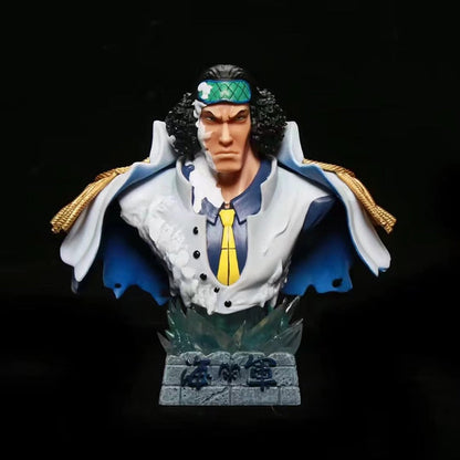 16cm One Piece Figure Three Admirals of The Navy Sakazuki Kuzan Borsalino Action Figure Bust Portrait PVC Collection Model Toys