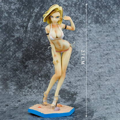 27cm Anime Dragon Ball Z Action Figure Lazuli Android 18 Bikini Swimsuit Sexy Girl Figurine PVC Collectible Model Toy Kid Gift