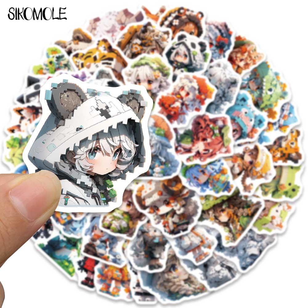 10/30/50PCS Cartoon Pixel Style Q Version Anime Girl Stickers Kid Suitcase DIY Skateboard Laptop Luggage Graffiti Sticker Decals