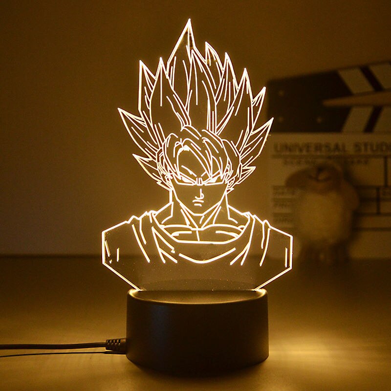 Dragon Ball Z 3D LED Night Light Anime Super Saiyan Son Goku Vegeta Night Table Lamp Toys for Kids Xmas Gift