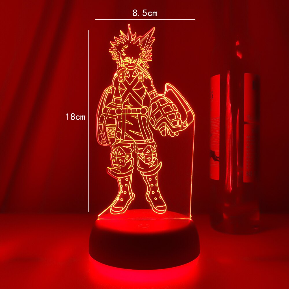 3D Lamp Katsuki Bakugo Figure Kids Bedroom Nightlight Led Touch Sensor Room Lighting Anime My Hero Academia Gift Led Night Light