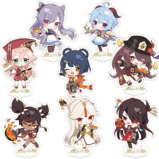 Hot Game Genshin Impact Acrylic Figure Stand Kaedehara Kazuha Barbara Gunnhildr Yoimiya Zhongli Cute Keychain Cosplay Gift New