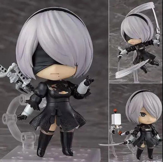 10cm Q Version Anime NieR Automata Figure YoRHa No. 2 Type B PVC Action Figure Model Collectible model Toys Kid Gift