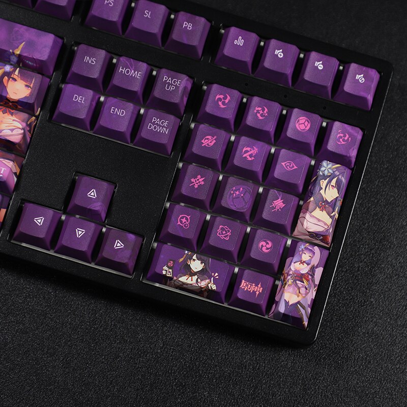 108 Keys PBT Dye Subbed Keycaps Cartoon Anime Gaming Key Caps Genshin Impact Beelzebul Cherry Profile Keycap For ANSI Layout