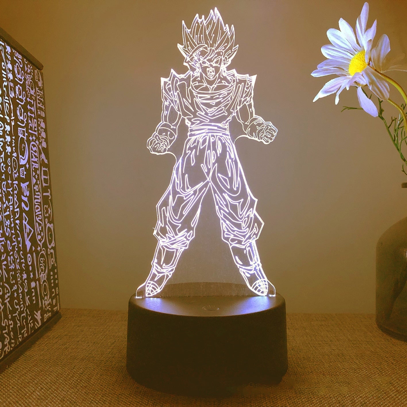 Dragon Ball Z 3D LED Night Light Anime Super Saiyan Son Goku Vegeta Night Table Lamp Toys for Kids Xmas Gift