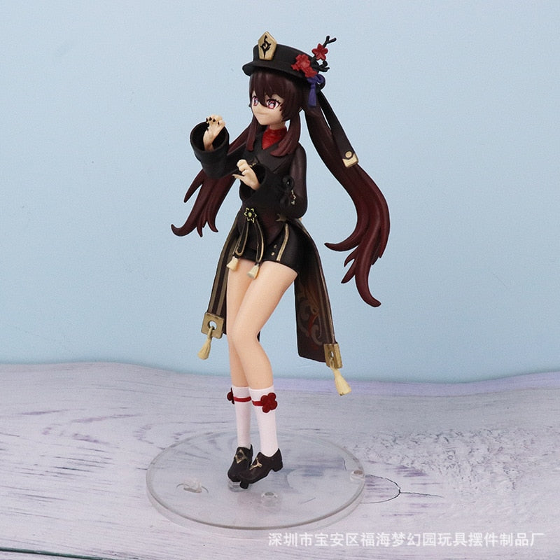 Genshin Impact Hutao Figure Stands 18cm Height Game Decoration PVC Model Dolls High Quality