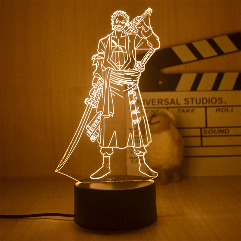 Anime One Piece Luffy Figure 3D Illusion LED Night Light Nightlight Touch Flash Light Desk Model Figure Toys