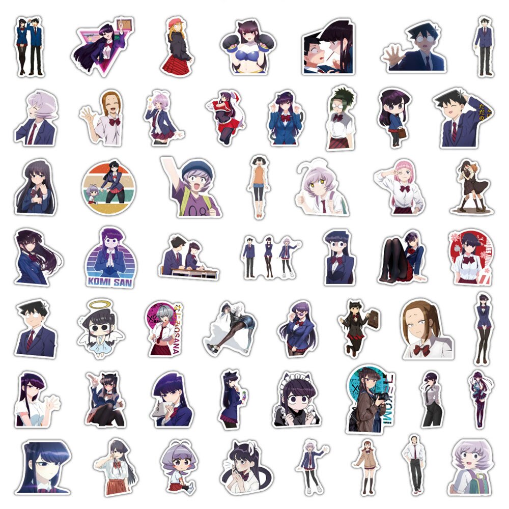 10/30/50PCS Anime Komi Can&#39;t Communicate Stickers Graffiti DIY Laptop Suitcase Phone Notebook Cartoon Cute Sticker Kids Toy Gift