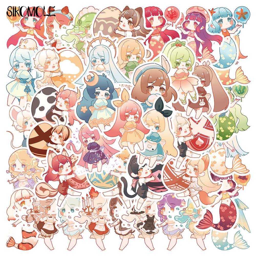 10/40pcs Version Q Cartoon Cute Little Girl Anime Stickers Kawaii DIY Laptop Motorcycle Graffiti Sticker Decals Kids Toys F5