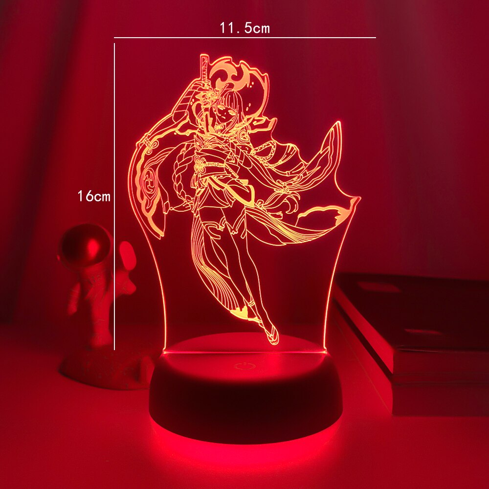 Led Lamp Genshin Impact Raiden Shogun for Kid Bedroom Decoration Birthday Gift Genshin Impact Baal Led Night Light Game