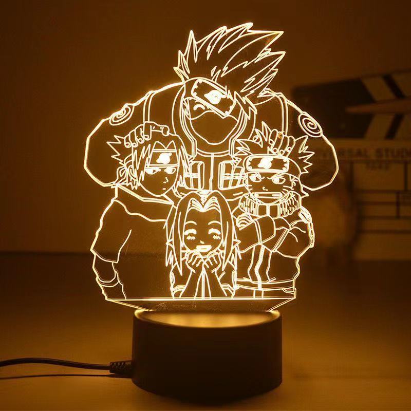 Anime Naruto 3D Night Light 2022 Acrylic Lamp LED Night Light Anime Figure Room Decoration LED Desk Lamp Birthday Gifts